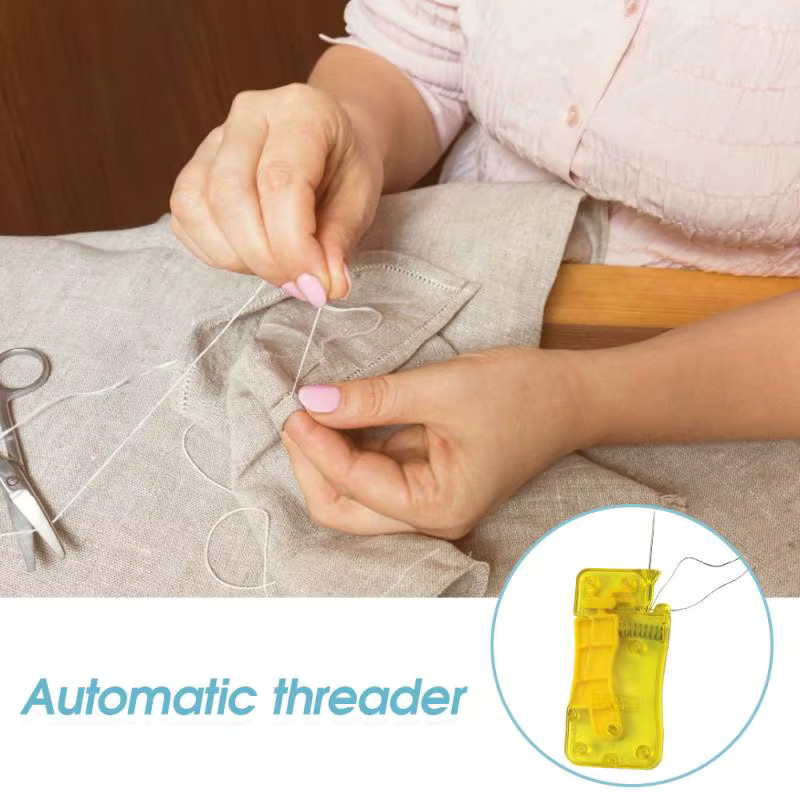 Automatischer Nadeleinfädler in Gelb aus Kunststoff für Handnähmaschinen und Kreuzstich-DIY-Projekte - Bild 2