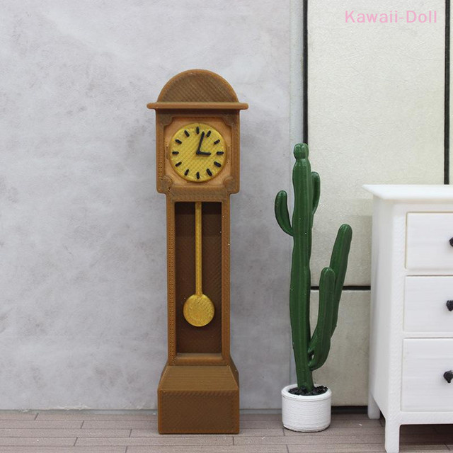 DIAPER&CORED Mini Retro Stehende Uhr, Modell Miniatur Holz Bodenuhr Großvater Uhr Puppenhaus Möbel Modell - Bild 1