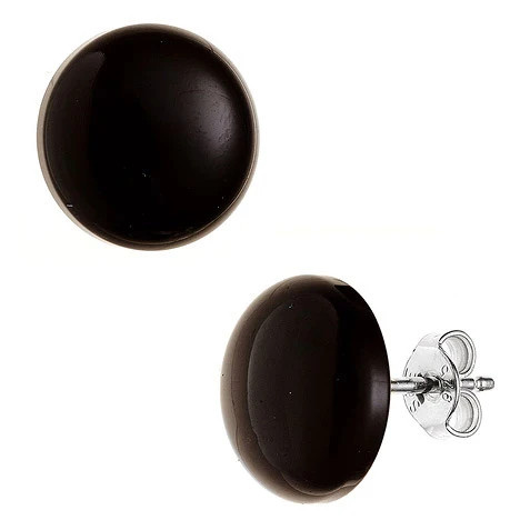 Colfem Ohrstecker 925 Silber, Onyx, Schwarz, Unisex - Bild 1