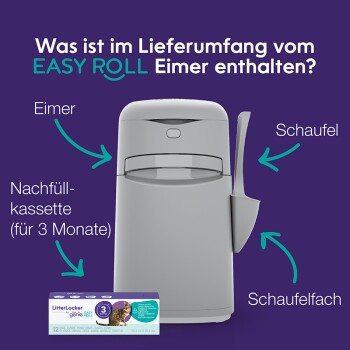 LitterLocker by Litter Genie EasyRoll Katzenstreu-Entsorgungseimer mit Odour-Filter und 3-Monats-Kassette - Bild 2