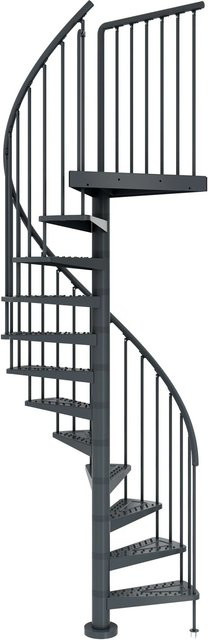 Dolle Außenspindeltreppe Gardenspin Ø 125 cm in Anthrazit mit 14 Stufen aus Metall - Bild 1