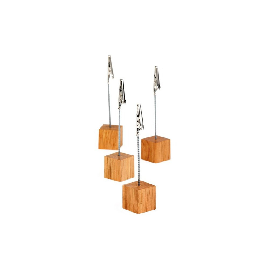 APS Kartenhalter 4er Set weiß B/T/H: 2,5 x 2,5 x 12 cm - Bild 1