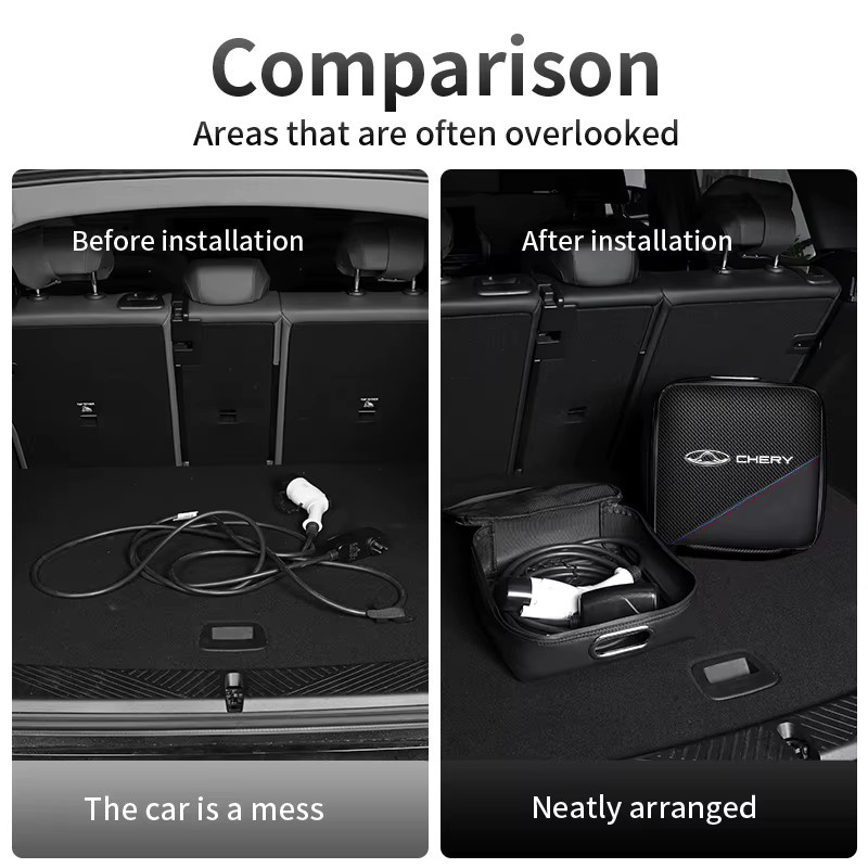 Tragbare Ladekabel-Organizer-Tasche für Elektrofahrzeuge in Schwarz, passend für Chery Tiggo 7 Pro 8 5 3 T11 5X Amulet Fora QQ IQ Fulwin Arrizo - Bild 2