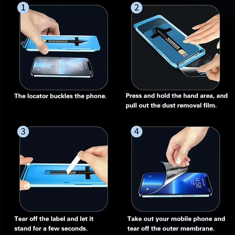 Displayschutzfolie aus gehärtetem Glas für iPhone 16 15 14 13 12 11 Pro Max X XR XS transparent - Bild 6