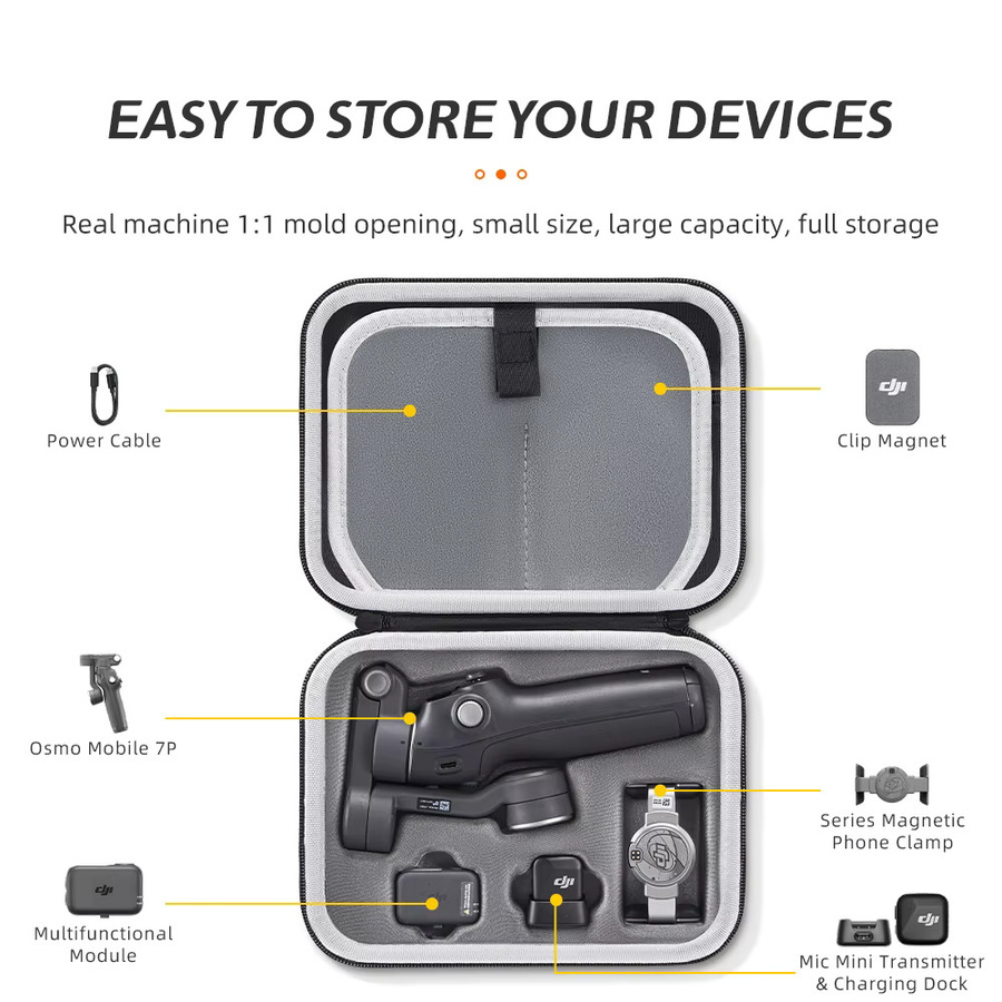 Tragbare Leder-Umhängetasche für DJI Osmo Mobile 7P und DJI OM8 Gimbal-Stabilisatoren, spritzwassergeschützte Kameratasche für Zubehör - Bild 2