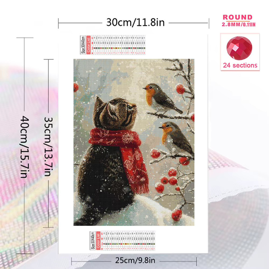 Evershine Diamant-Stickerei DIY Mosaik Set mit Tier- und Vogelmotiven in Multicolour, Wanddekoration für Anfänger, Breite: 30,0 cm, Höhe: 30,0 cm - Bild 2