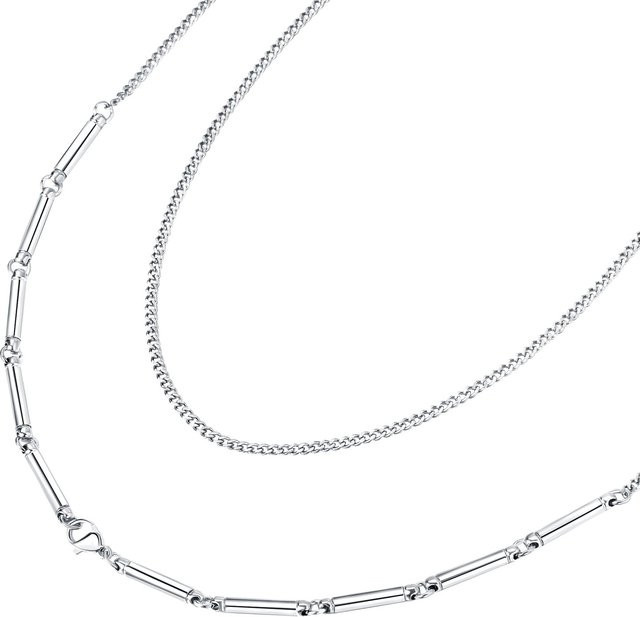ASGEM Halskette, Edelstahl, Silber, 50 cm, Unisex - Bild 1