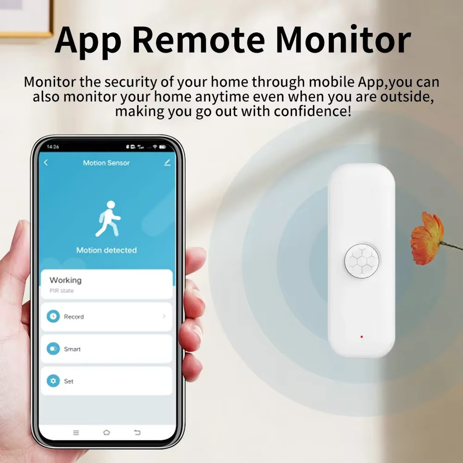 Tuya Smart PIR Bewegungsmelder WiFi und Zigbee zur Einbruchsüberwachung in Weiß - Bild 2