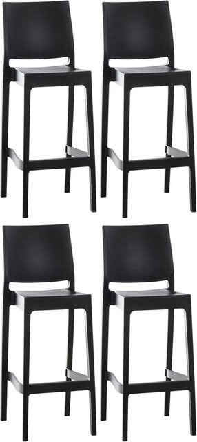 CLP 4er Set Barhocker Maya modern in Schwarz aus Kunststoff für Garten, Terrasse und Balkon - Bild 1