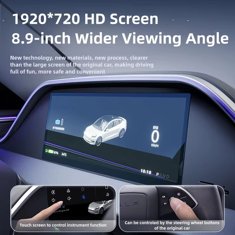RTS Smart Head-up-Display Instrumentencluster für Tesla Model 3 und Model Y Highland Juniper mit CarPlay, 8,9 Zoll, Schwarz - Bild 4