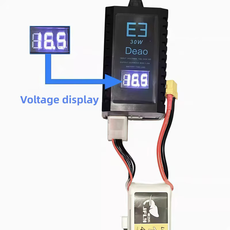 EVANOVM B3 E3 Li-Ion Schnellladegerät für 7.4V und 11.1V Lithium-Batterien, 30W, Schwarz - Bild 2
