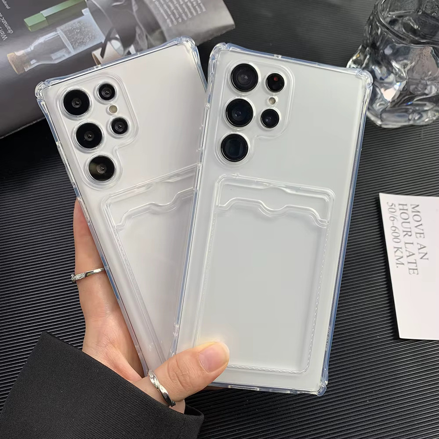 Transparentes Silikon Handycase mit Kartenhalter für Samsung Galaxy S25 Ultra, A56 5G, A55, A54, A53, S24 FE, S23, S22 Plus und A52 - Bild 4