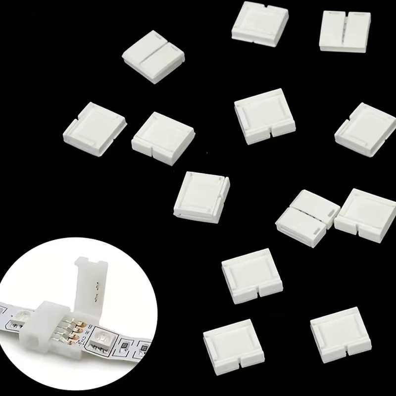 5 Stück L-Form LED Streifen Stecker 4-Pin 8mm RGB Winkel Adapter für 3528 und 2835 LED Streifen in Weiß - Bild 2