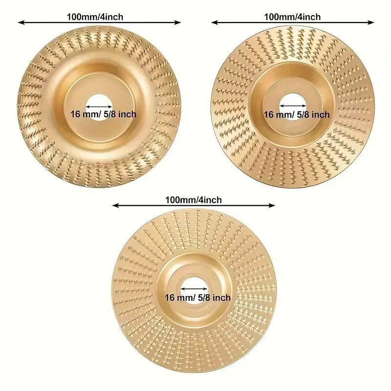 DTBD Dreiteiliges Schleifscheiben-Set in Gold für Elektroschleifer zum Holzschneiden, Gravieren und Polieren - Bild 5