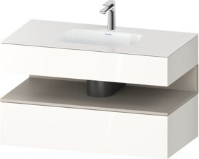 Duravit Qatego Einbauwaschtisch-Möbel-Set in Weiß hochglanz, B/T/H: 100 x 55 x 60 cm - Bild 1