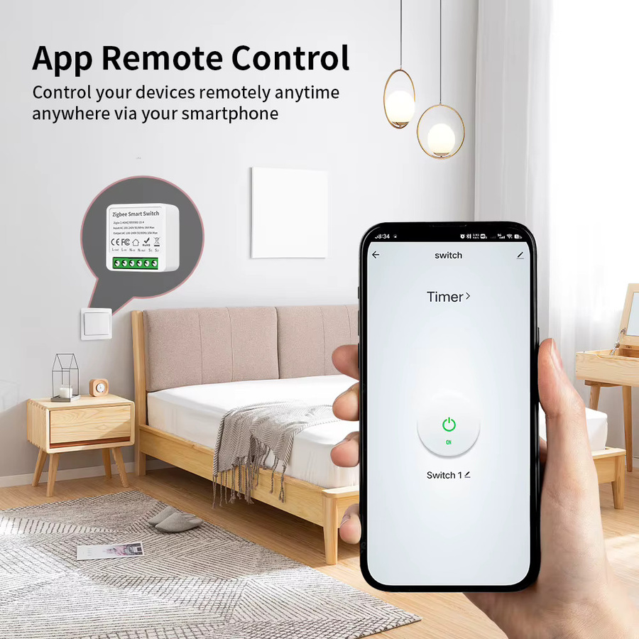 TNCE Tuya Zigbee 3.0 Smart Switch Modul 16A in Weiß für 2-Wege-Steuerung und Sprachsteuerung mit Alexa und Google Home - Bild 3