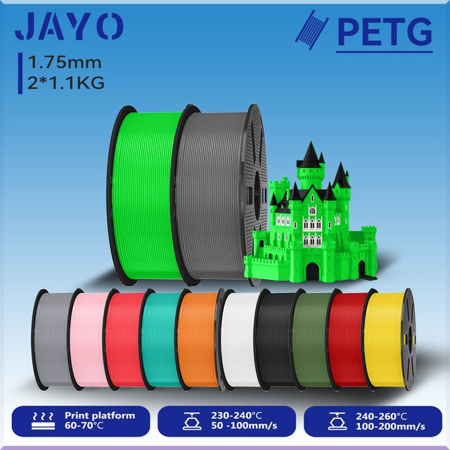 JAYO PETG 3D-Druckerfilament Transparent 1,75 mm 2,2 kg - Bild 1