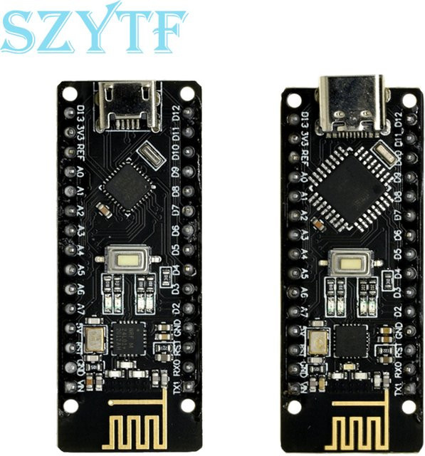 SZYTF RF-Nano V3.0 Micro USB Board mit ATmega328P und NRF24L01 2,4G Wireless Funkmodul in Schwarz - Bild 1