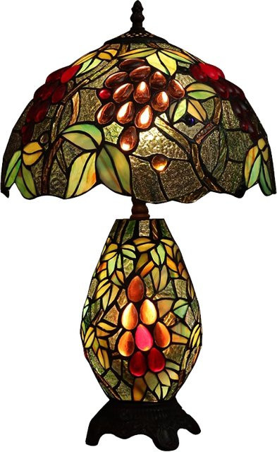LZPZ RUI Türkische Tischlampe Tiffany Buntglas mit Libellen im Vintage-Design, Multicolor - Bild 1