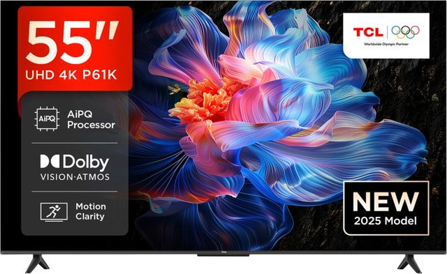 TCL 55P61K 4K Ultra HD Smart TV in Schwarz - Bild 1