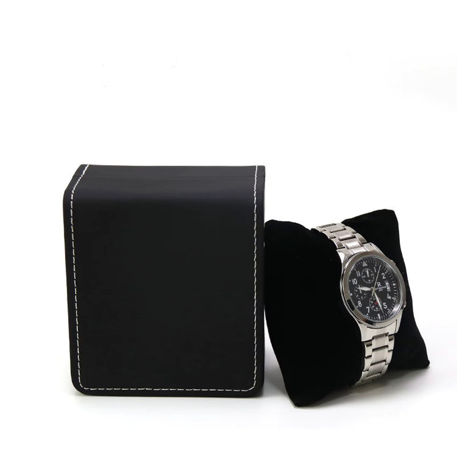 Lnofxas Einzeluhr-Geschenkbox, PU-Leder, Schwarz, Herren - Bild 3