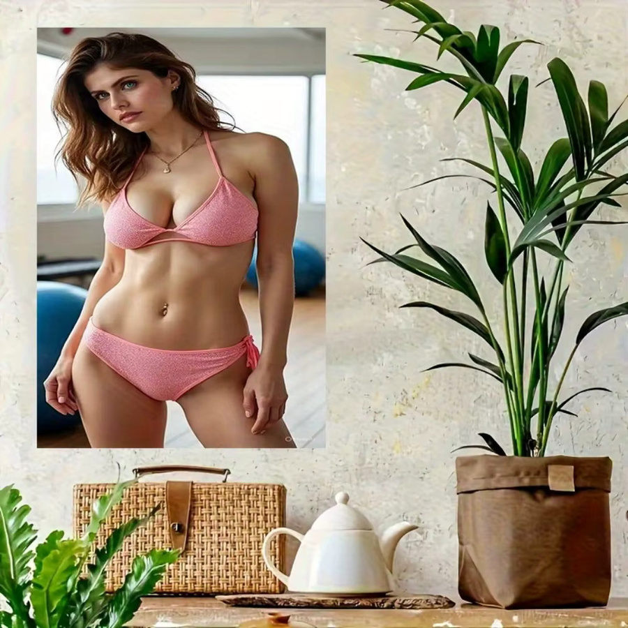 CIFBUY Wandkunst Rosa Bikini Strand Leinwanddruck im Querformat - Bild 3