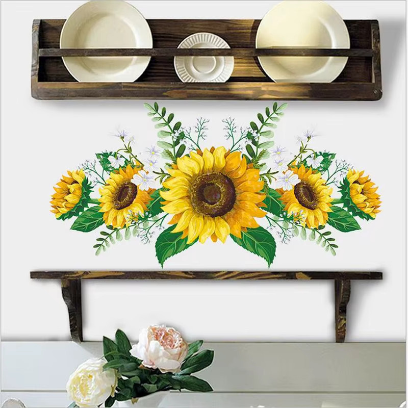 HANDANWEIRAN Sonnenblumen Wandaufkleber wasserfest und abnehmbar für Kinderzimmer, Wohnzimmer oder Küche - Bild 3