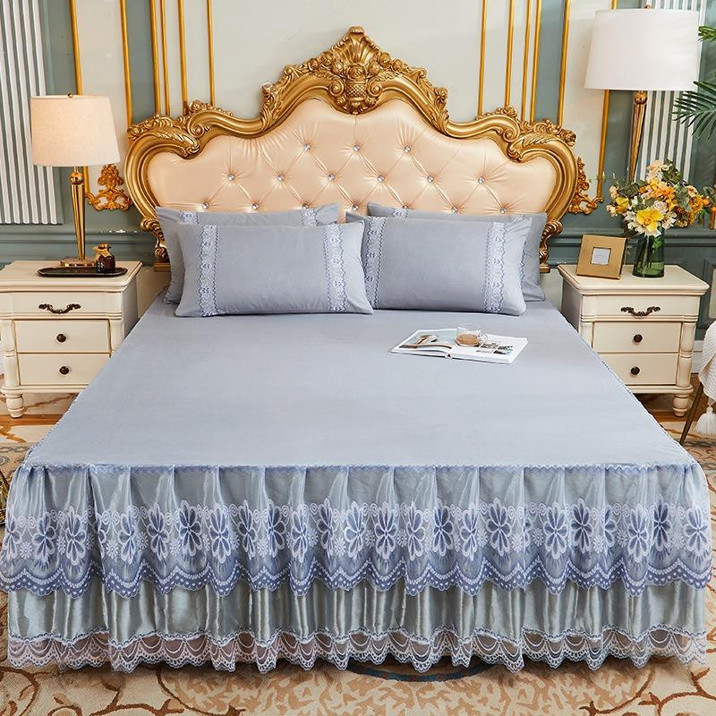 Your Warm Home Bettwäsche-Set Prinzessin in Beige mit Spitzen-Bettrock und Kissenbezug, B/H: 150 x 200 cm - Bild 1