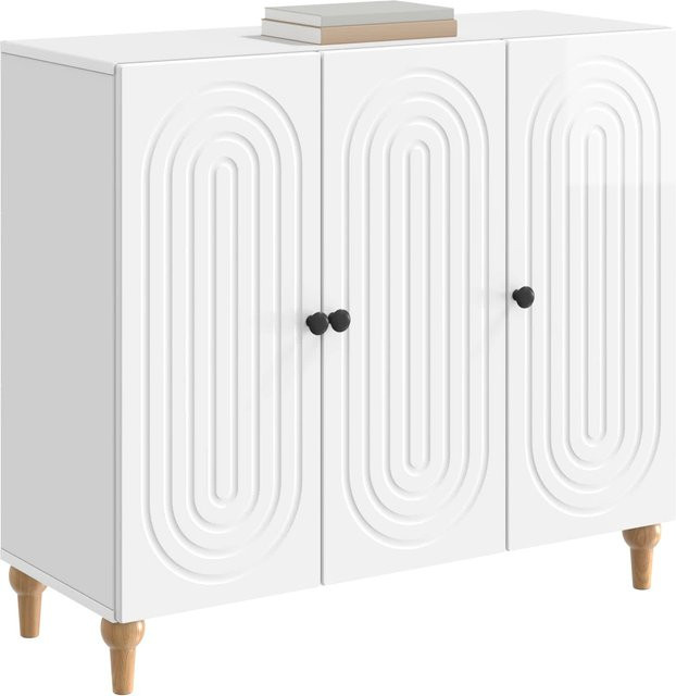 Modernes Sideboard VD Home Furnishing in Hochglanz Weiß, B/T/H: 89 x 34,5 x 80 cm - Bild 1