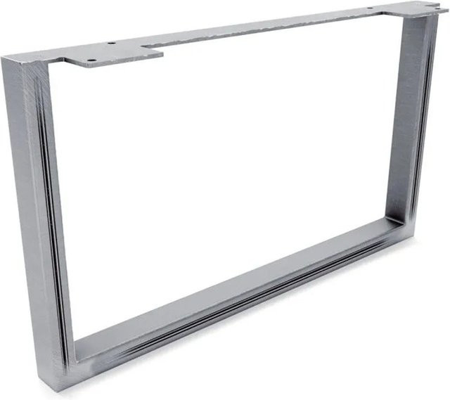 HEVVA Möbelbein GRAZ aus Rohstahl in Silber Matt, Höhe: 25 cm, Tiefe: 45 cm - Bild 1