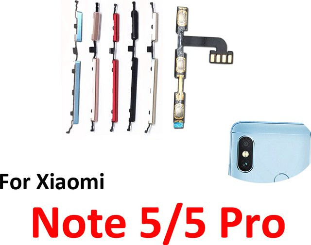 Xiaomi Redmi Note 5 Pro Ersatzteil-Set mit Power- und Lautstärketasten sowie internem Flexkabel in Gold und Multicolour - Bild 1