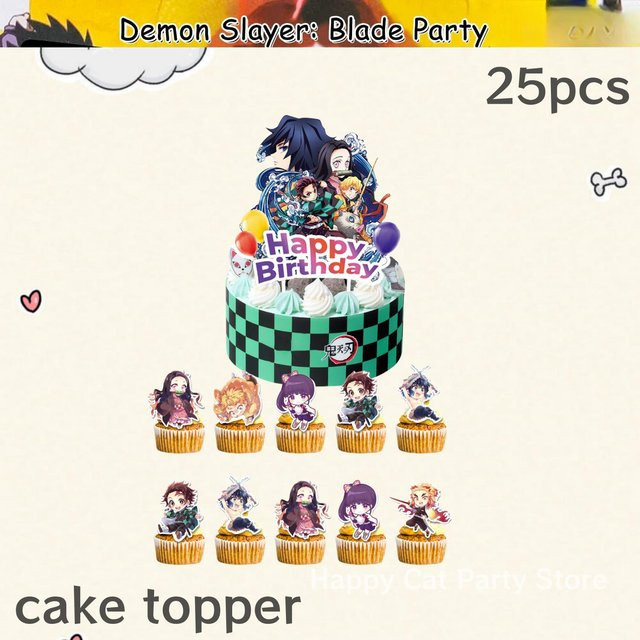 Fashnics Kimetsu No Yaiba Partyzubehör Set für Dämonentöter Geburtstagsparty in Mehrfarbig - Bild 1