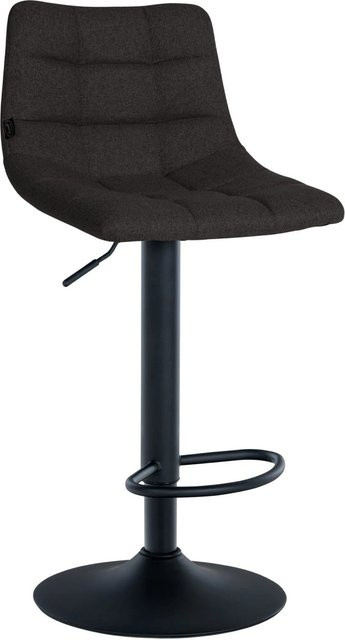 DELUKE Barhocker DUBAI Barstuhl mit Lehne in Schwarz aus Stoff und Metall - Bild 1
