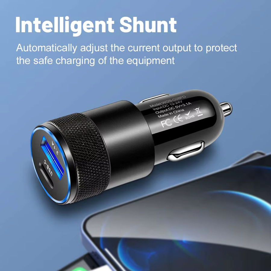 Auto Ladegerät für Zigarettenanzünder mit USB-Typ-C Schnellladebuchse 3,1 A Adapter - Bild 2