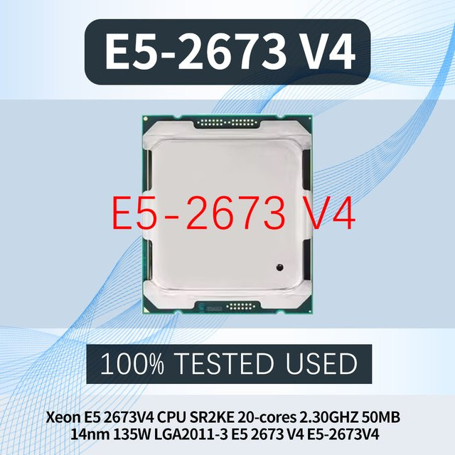 Intel Xeon E5 2673V4 CPU mit 20 Kernen, 2,30 GHz und 50 MB Cache, LGA2011-3, Silber - Bild 1
