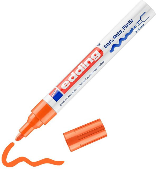edding 750 Glanzlack-Marker Permanent Marker mit Bullet-Spitze in Orange - Bild 1
