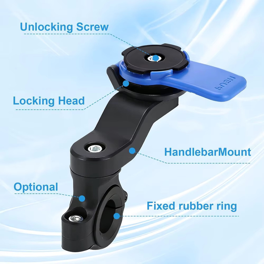 Quad Lock Universelle Smartphone-Halterung mit Vibrationsdämpfer für Motorrad, Fahrrad und Scooter in Schwarz und Rot - Bild 3