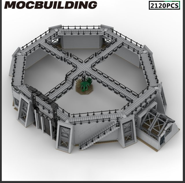 MOCBUILDING Jurassic Dinosaurier Velociraptor Käfig Baustein Set in Grau - Bild 1