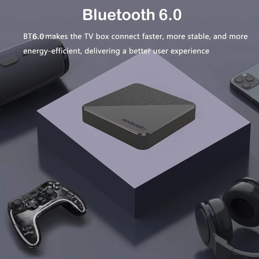 BLKJ Smart TV Box Dual UI T8 8K Android 16 Media Streamer mit 8GB RAM und 128GB Speicher, Dual Wifi6, Bluetooth 6.0 und Sprachfernbedienung, Schwarz - Bild 5