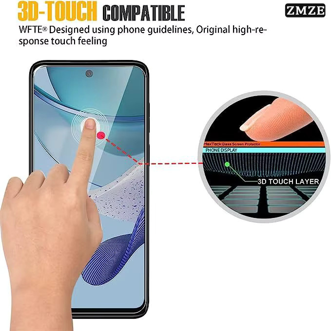 3 Stück Displayschutzfolie aus gehärtetem Glas für Motorola Moto G72 G20 G30 G42 G22 G52 G13 G73 G62 G15 G32 G84 G24 G75 G86 G56 in Transparent - Bild 3