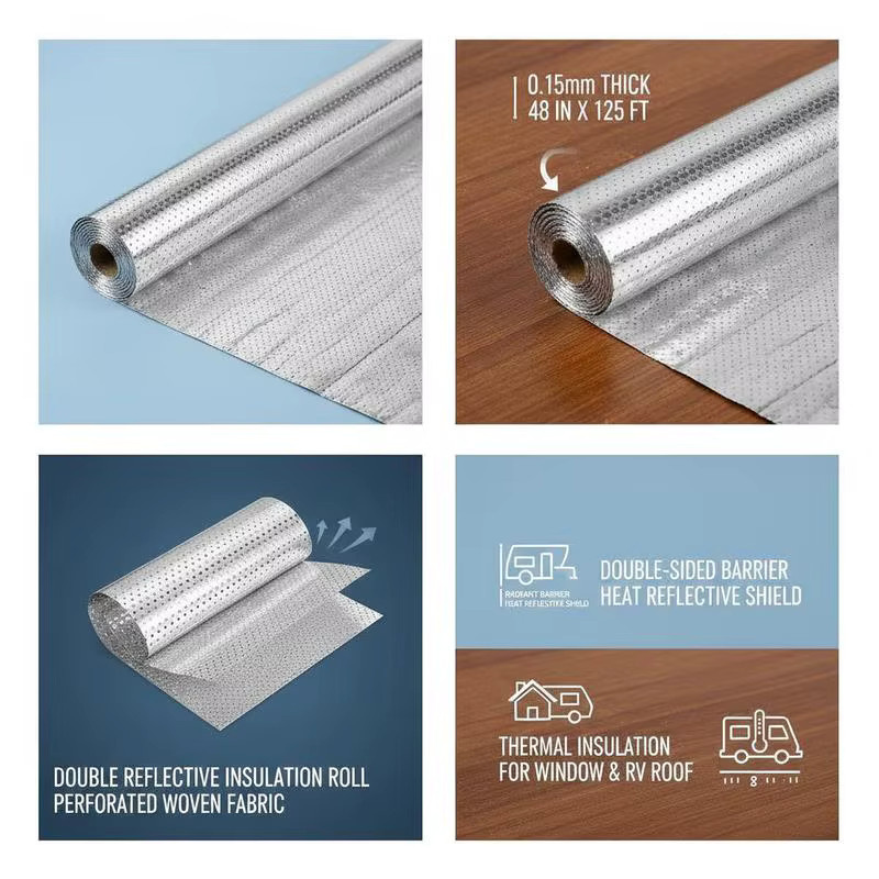 Doppelseitige Aluminium-Isolierfolie zur Wärmedämmung für Fenster und Wohnmobil-Dächer, Farbe: Silber/Rot, Breite: 122 cm, Länge: 38,1 m - Bild 5