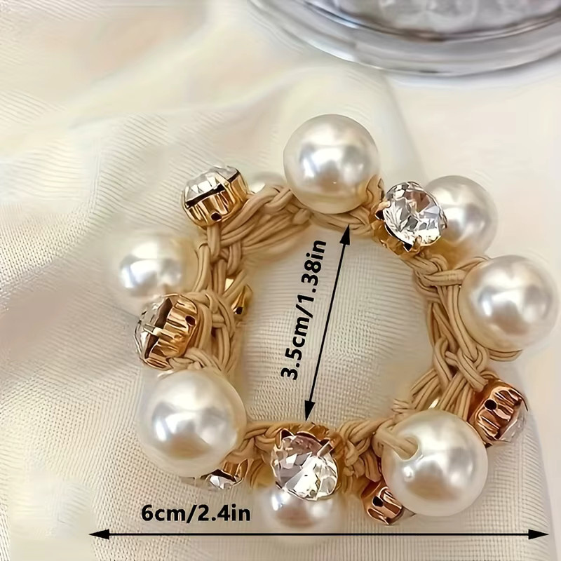 Paux Perlen-Haargummis, Glitzer-Strass-Dekor, Damen - Bild 2