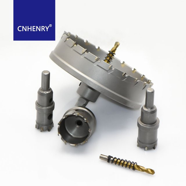 CNHENRY TCT Hartmetall-Lochsäge-Kit mit Pilotbohrer für Metall, Edelstahl, Eisen, Holz und Kunststoff in Silber - Bild 1