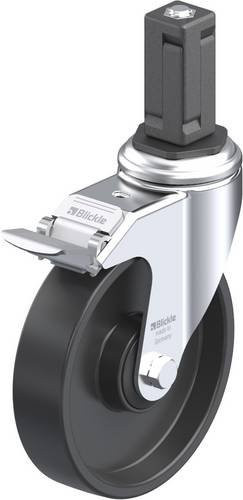 Blickle LKRA-POA 125K-11-FI-EV14 Lenkrolle mit Feststeller, Rad-Durchmesser: 125 mm, Tragfähigkeit: 120 kg, Stahl und Kunststoff, galvanisiert, Schwarz/Grau - Bild 1