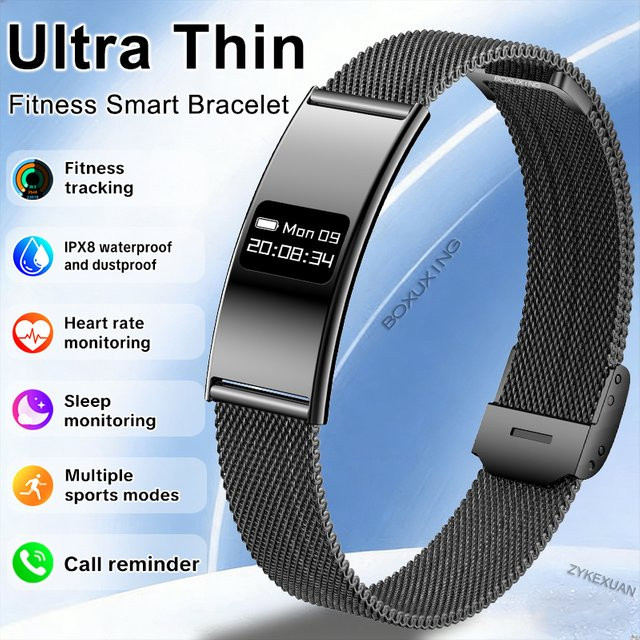 BOXUXING Fitness Tracker Smartwatch für Damen und Herren in Schwarz mit Herzfrequenzmessung, Anruf-Erinnerung und 10ATM Wasserdichtigkeit - Bild 1