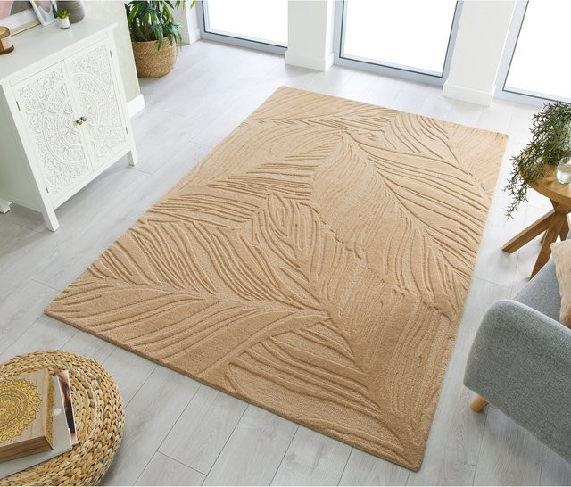 Wollteppich Kadima Design von LEVEN in Braun mit floralem Muster, Breite: 120 cm, Tiefe: 170 cm - Bild 1