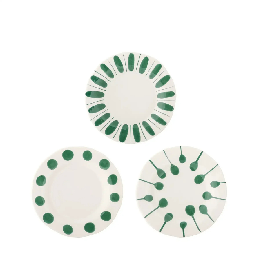 Bloomingville Tellerset Linora grün, Set aus 3 Stück, Durchmesser: 22 cm - Bild 1