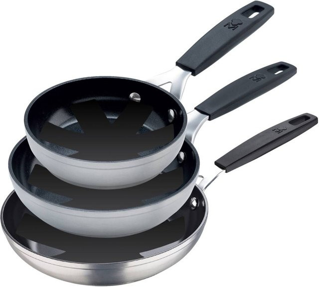 MASTERPRO Pfannenset Smart, 3-teilig, Aluminium, Silber, Antihaftbeschichtung - Bild 1