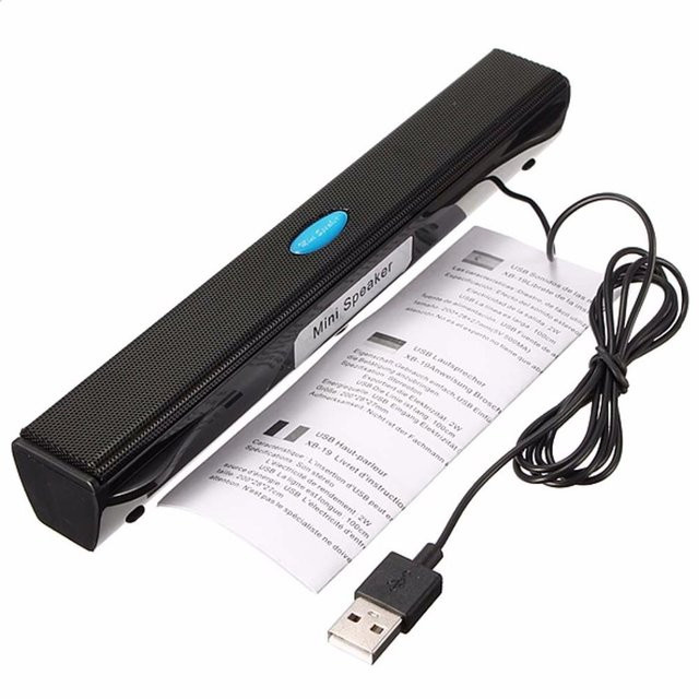 Better&Healthy Life Mini USB Stereo Lautsprecher mit Ständer und Verstärker für Computer und Laptop, Schwarz - Bild 1