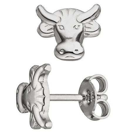 SIGO Ohrstecker Kuh, 925 Silber, Unisex